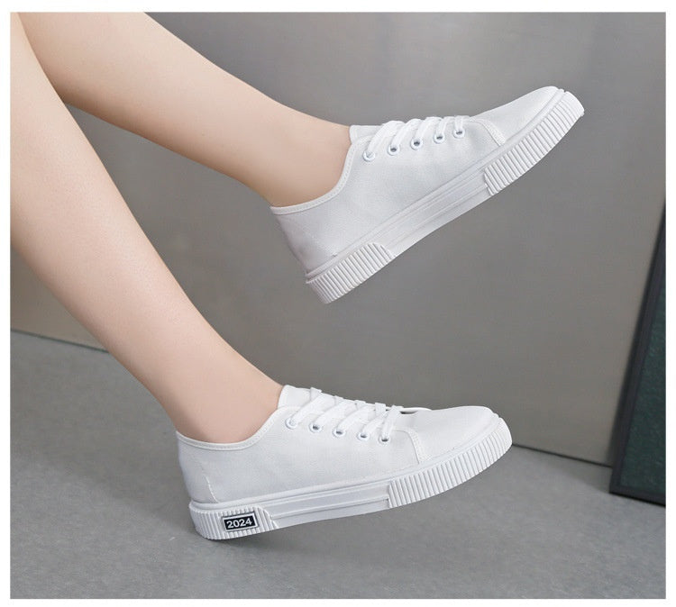 White Breathable Non-Slip Soft Bottom Shoes Flat Heel