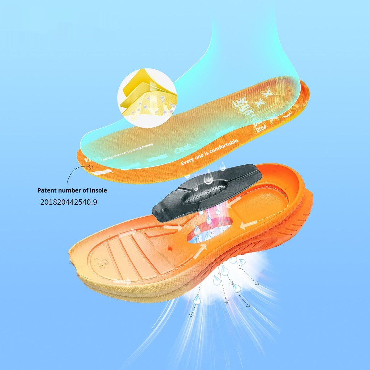 Chaussures de course à absorption des chocs et rebond avec semelle en caoutchouc et tige en maille PU