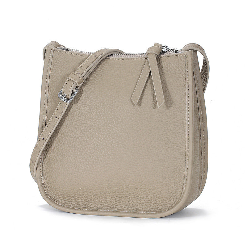 Trendy Women's Leather Handheld Shoulder Bag in Orange, Grey & Blue