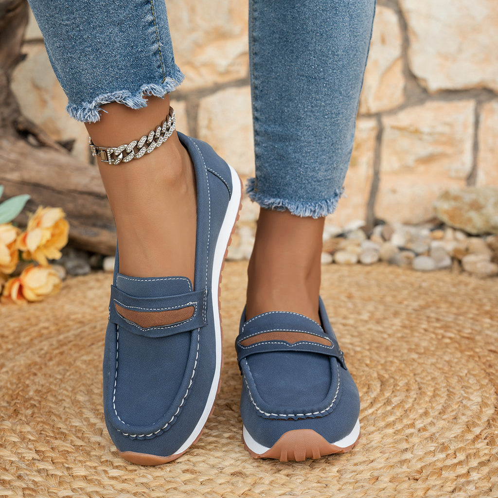 Chaussures décontractées à plateforme et petit talon pour femmes, disponibles en noir, bleu et kaki