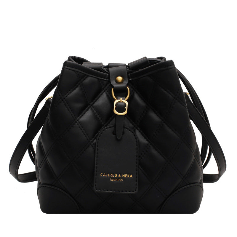 Fashion Rhombus Handbags One-shoulder Bucket Bag