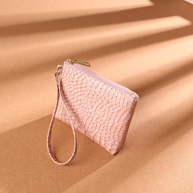 PU Leather Crocodile Pattern Solid Color Clutch Purse Bag
