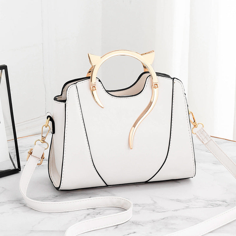 Sac à main rond en cuir PU pour femme, sacoche bandoulière avec fermeture éclair 25x11x19cm