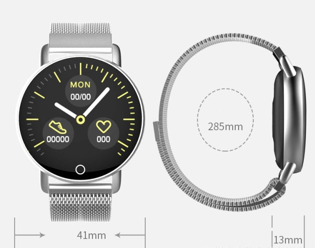 Smart Wristband 1.3" Silicone Heart Rate Monitor with Sleep & Activity Tracking