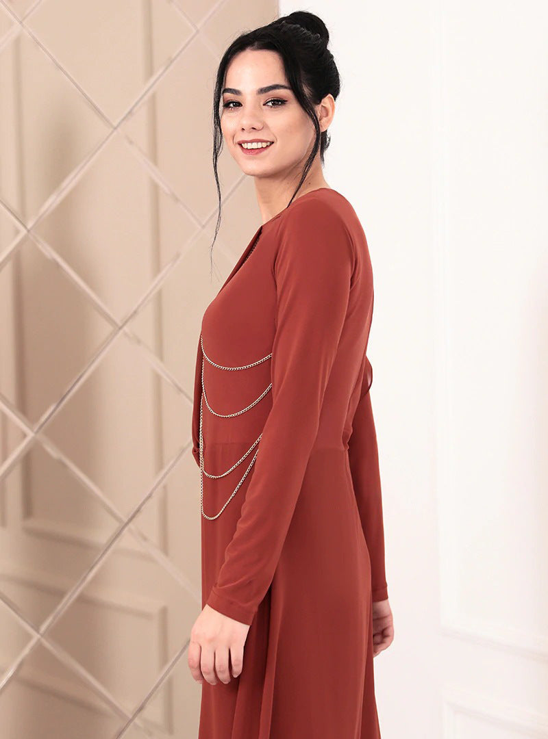 Muslim Women’s Pure Color Simple Chiffon Jumpsuit