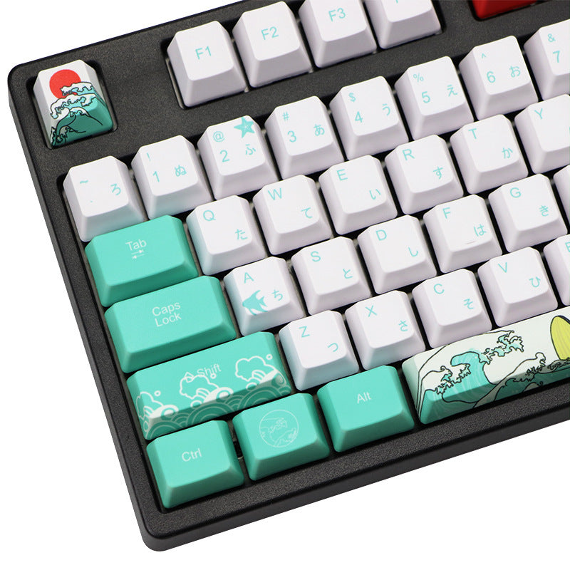 مجموعة أغطية مفاتيح PBT لخمسة أوجه بالتبخير الحراري بحر المرجان 110 مفاتيح ارتفاع OEM