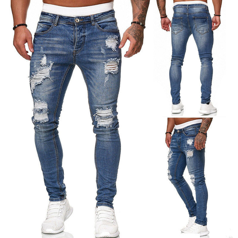 Jean skinny déchiré style urbain pour homme