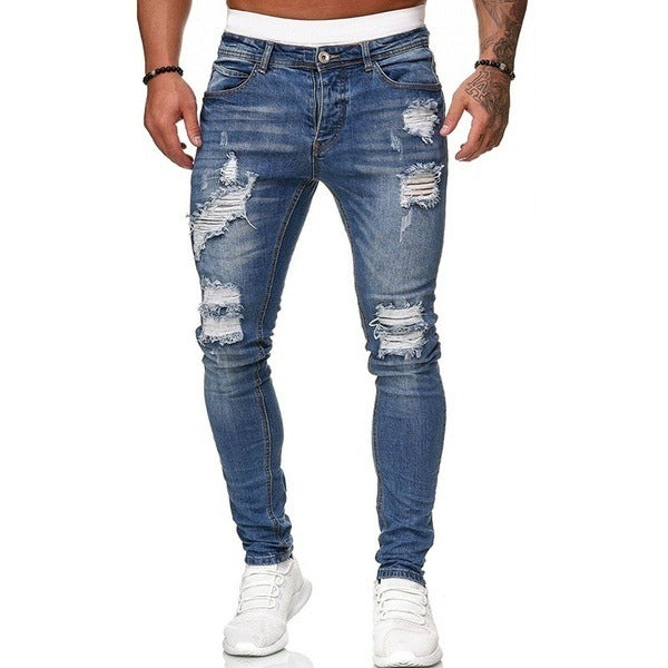 Jean skinny déchiré style urbain pour homme