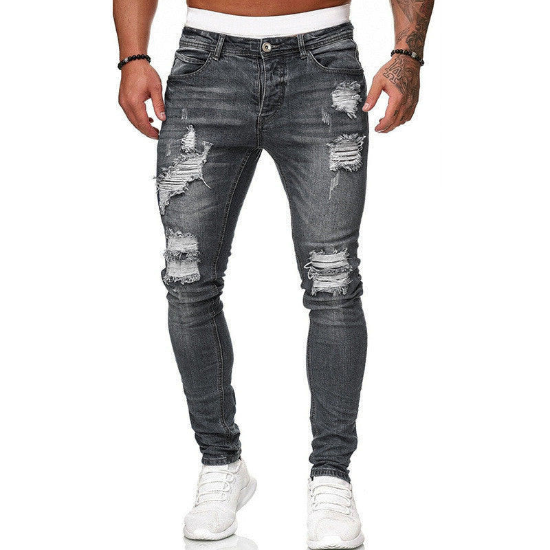Jean skinny déchiré style urbain pour homme