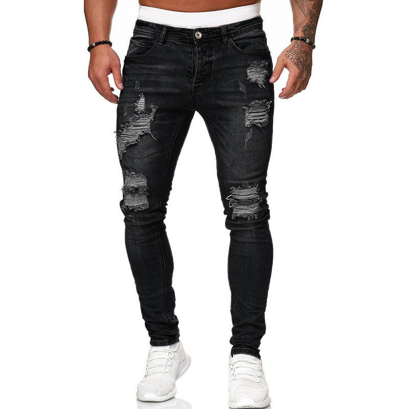 Fashion Street Style Ripped Skinny Jeans for Men