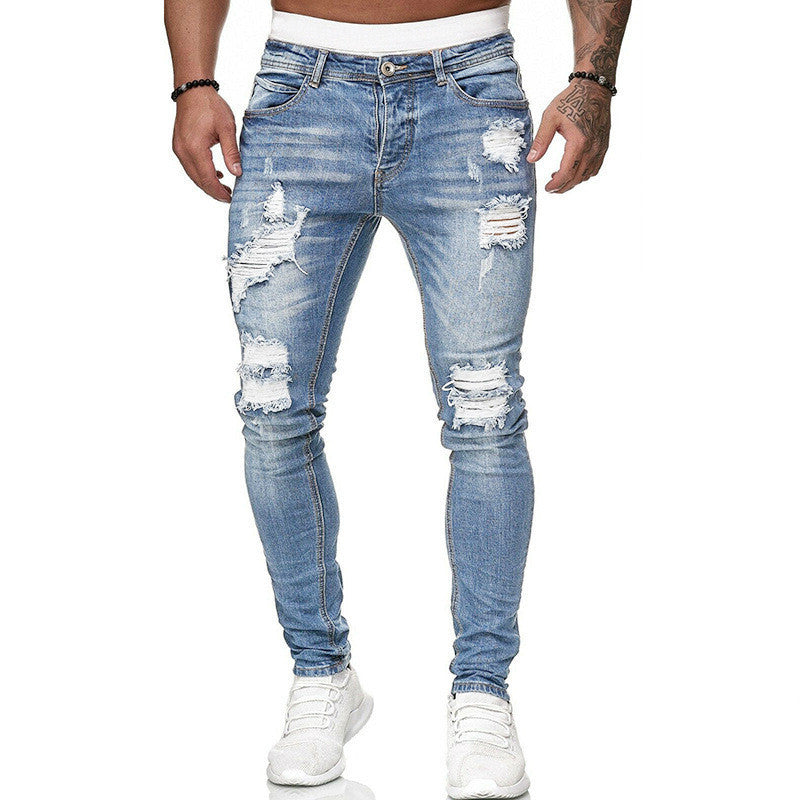Fashion Street Style Ripped Skinny Jeans for Men