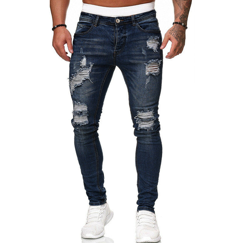 Fashion Street Style Ripped Skinny Jeans for Men