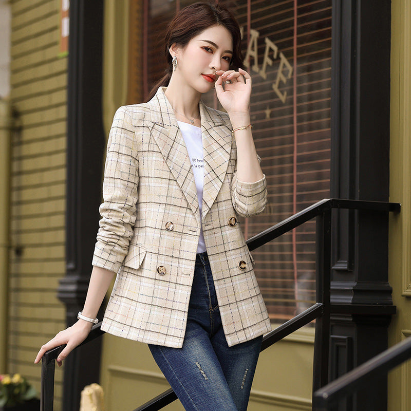 Large Plaid Fashion Trend Casual Suit Jacket