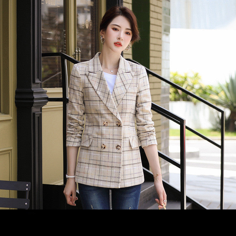 Large Plaid Fashion Trend Casual Suit Jacket