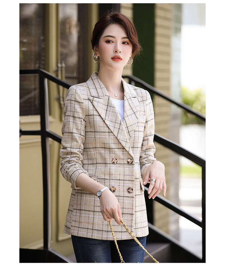 Large Plaid Fashion Trend Casual Suit Jacket