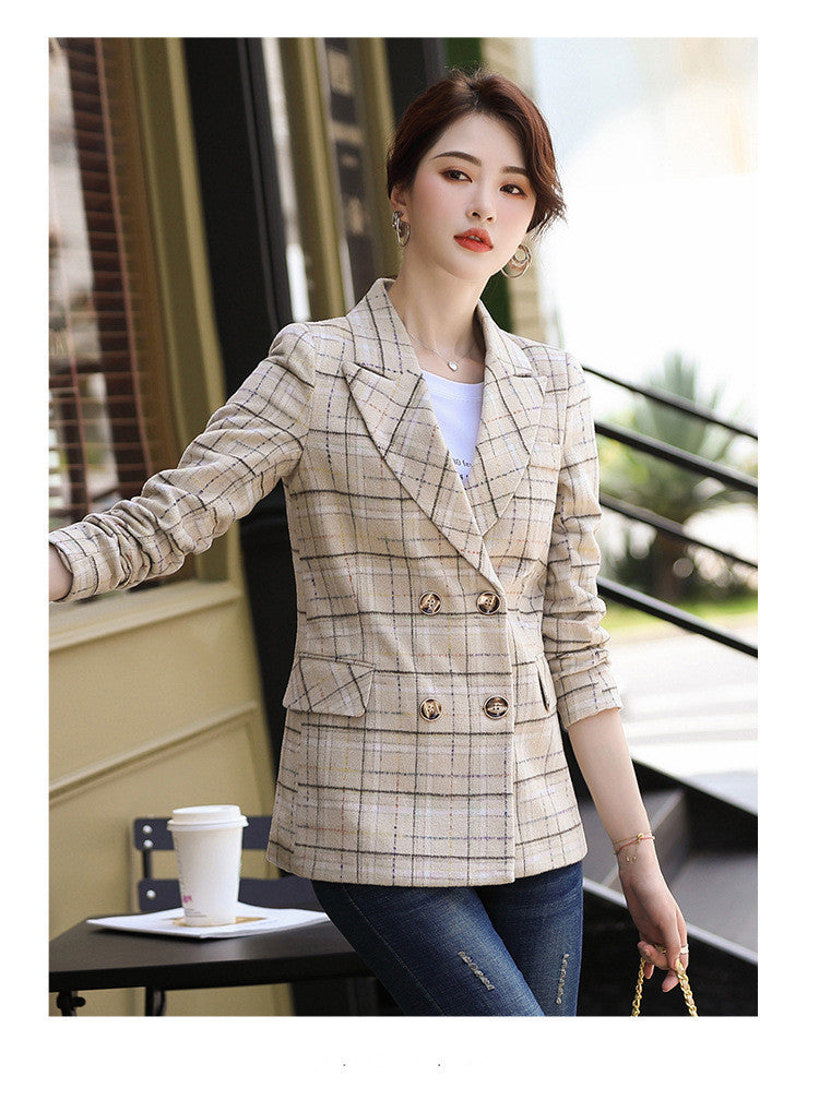Large Plaid Fashion Trend Casual Suit Jacket
