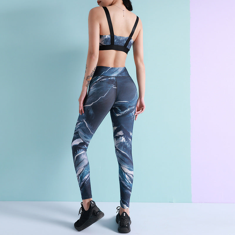 Slim Yoga Wear Suit Sports Bra Nine-point Pants Two-piece Suit