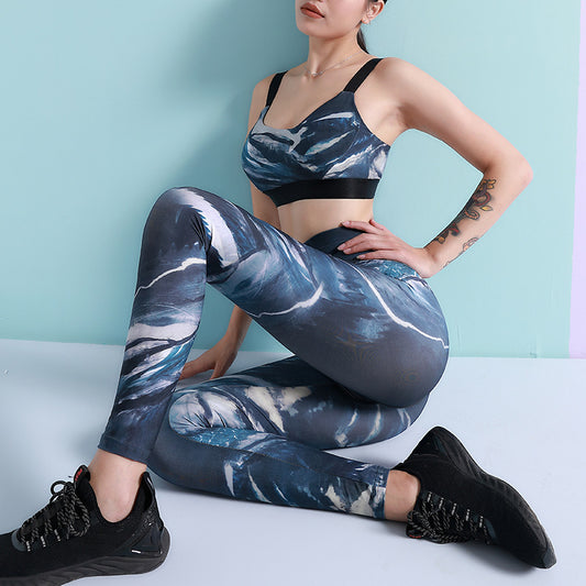 Slim Yoga Wear Suit Sports Bra Nine-point Pants Two-piece Suit