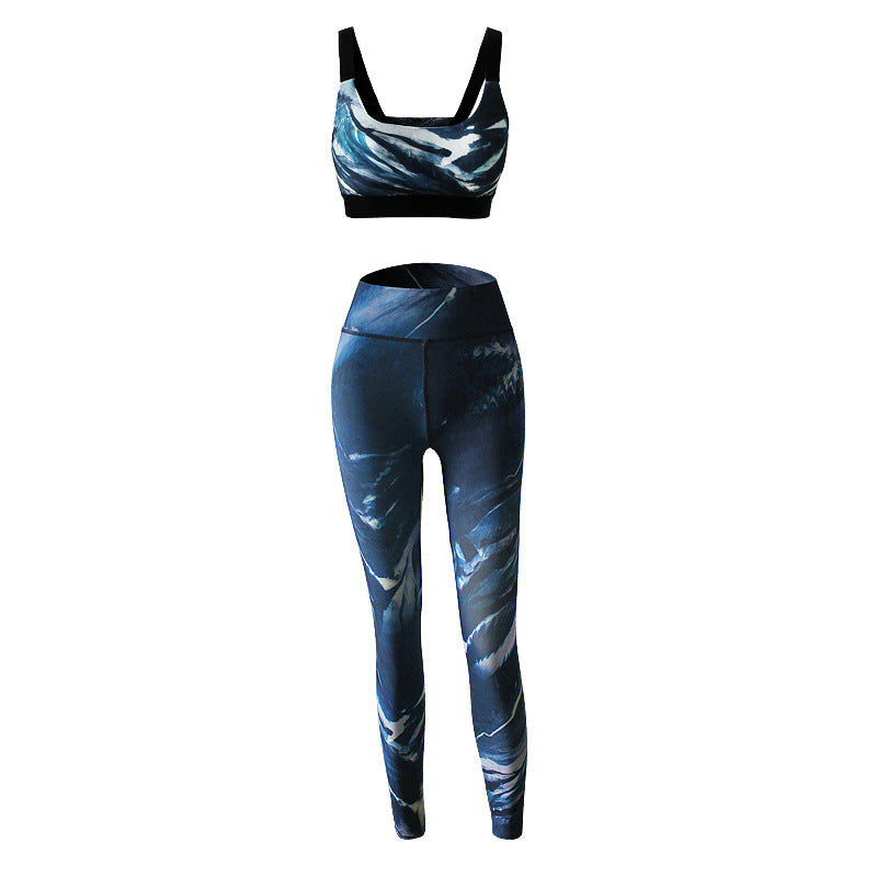Slim Yoga Wear Suit Sports Bra Nine-point Pants Two-piece Suit