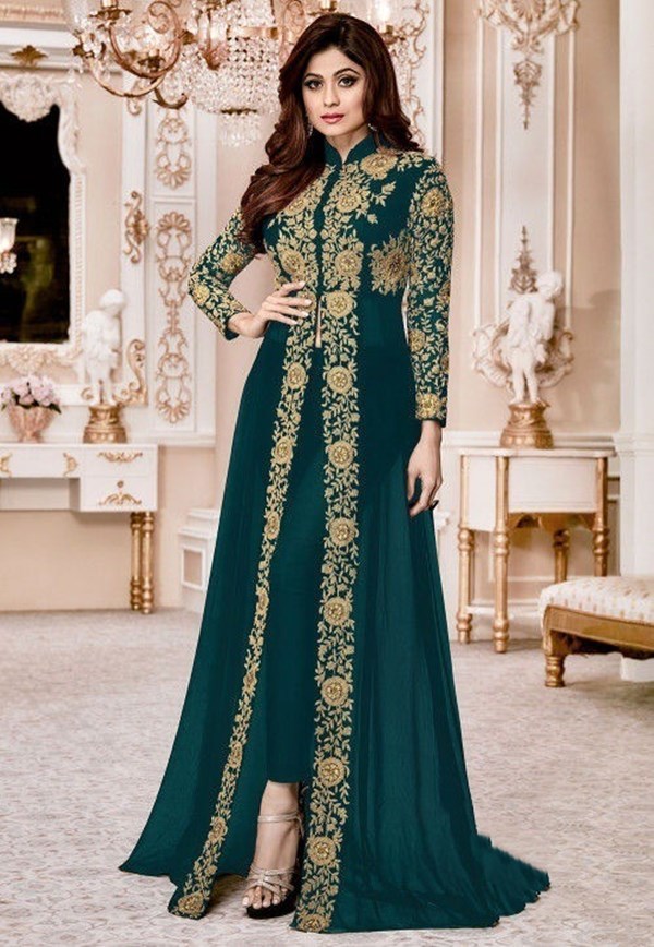 Retro Ethnic Print Long Sleeve Stand Collar Two-Piece Dress for Middle Eastern Women