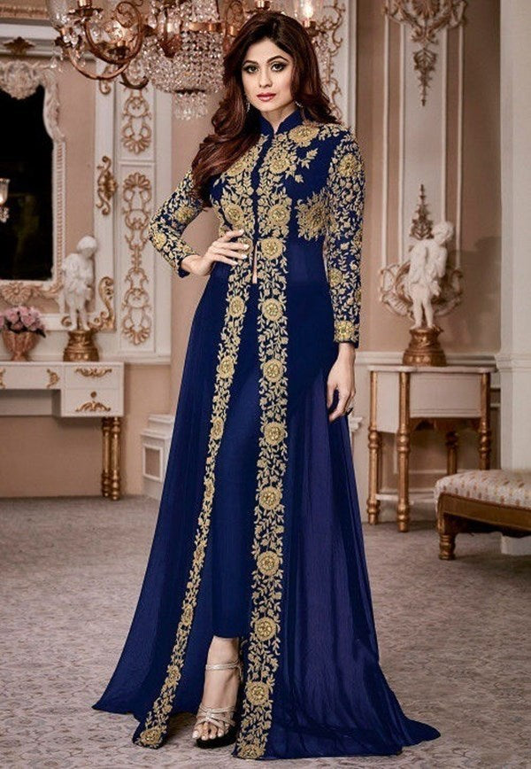 Retro Ethnic Print Long Sleeve Stand Collar Two-Piece Dress for Middle Eastern Women