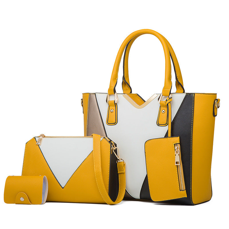 Diagonal Four-Piece Fashion Wild Bag Set