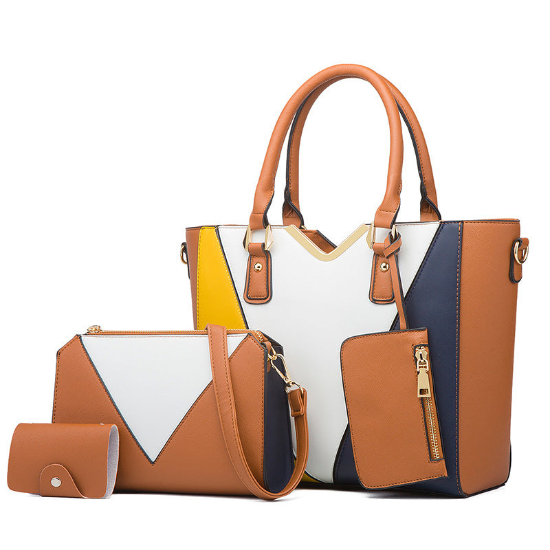 Diagonal Four-Piece Fashion Wild Bag Set