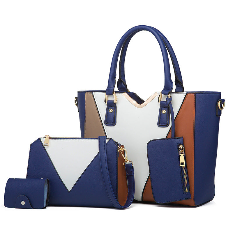 Diagonal Four-Piece Fashion Wild Bag Set