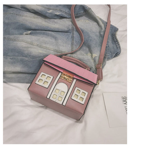Contrasting Color Creative Funny Little House bag