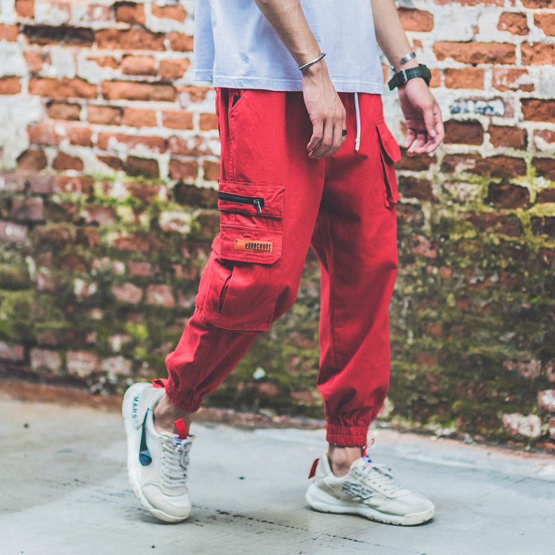 Pantalon Harlan neuf-points en coton hip-hop ample