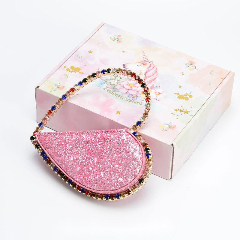 Diamond-Studded Dinner Bag with Heart-Shaped Clutch
