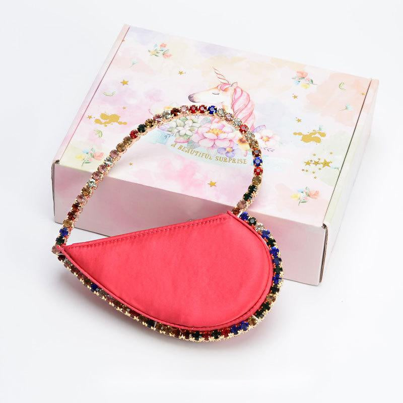 Diamond-Studded Dinner Bag with Heart-Shaped Clutch