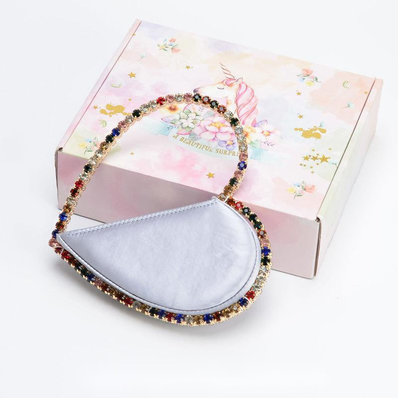 Diamond-Studded Dinner Bag with Heart-Shaped Clutch
