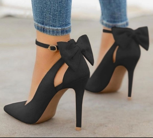 Bow Pointed Toe Super High Heel Sandals