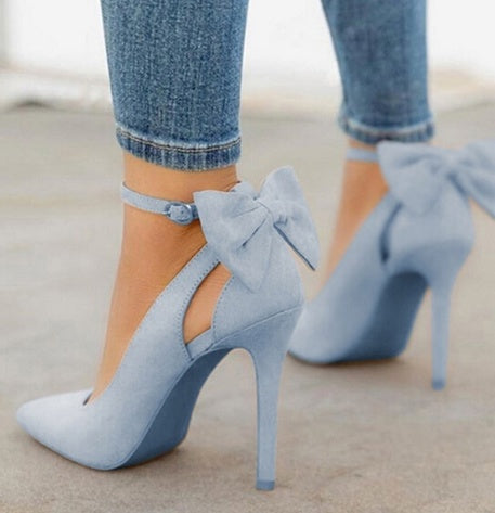Bow Pointed Toe Super High Heel Sandals