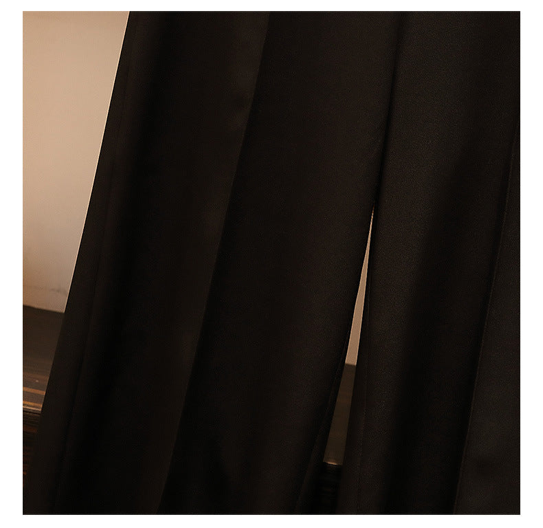 Ensemble féminin haut sans manches à col en V et taille haute