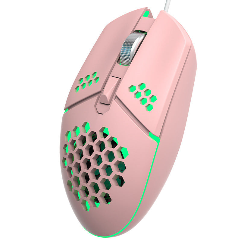 Souris Gamer Mécanique avec Trou de Refroidissement, 6 Boutons, 4 Niveaux de DPI, Filaire USB, 123x65x38mm