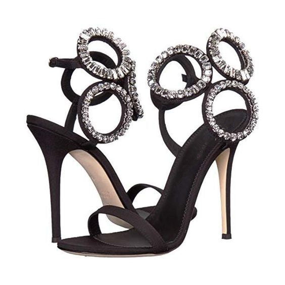 Feminine Style-Stiletto Open-toed Rhinestone Sexy Ladies With High Heels