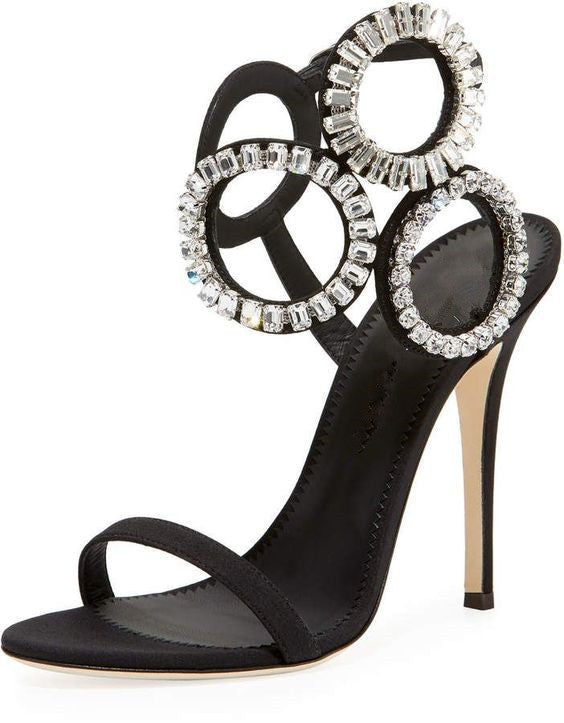 Feminine Style-Stiletto Open-toed Rhinestone Sexy Ladies With High Heels