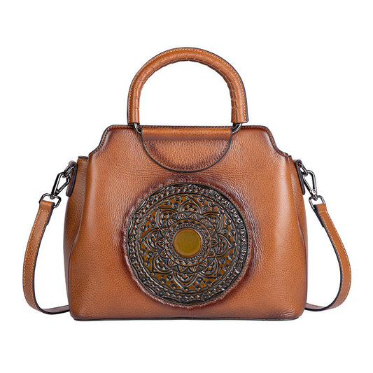 One-shoulder Handbag Retro Country Limbo Layer Cowhide Lady Bag