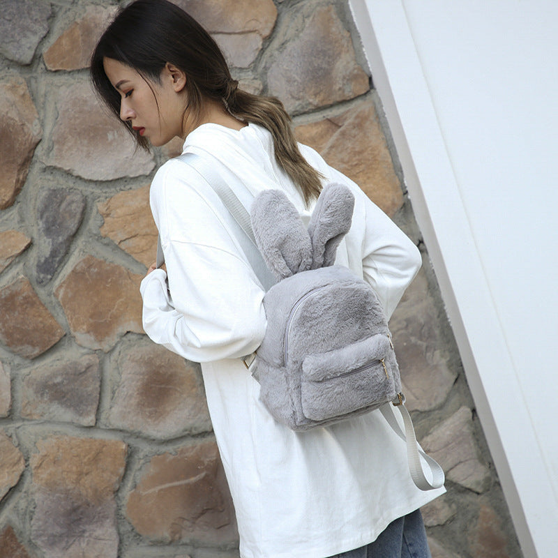 Trendy Plush Medium Casual Backpack for Women