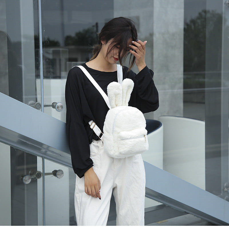 Trendy Plush Medium Casual Backpack for Women