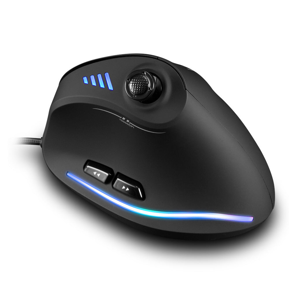 Wired Vertical Optical Mouse with 11 Keys and Adjustable DPI