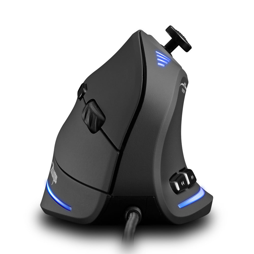 Wired Vertical Optical Mouse with 11 Keys and Adjustable DPI