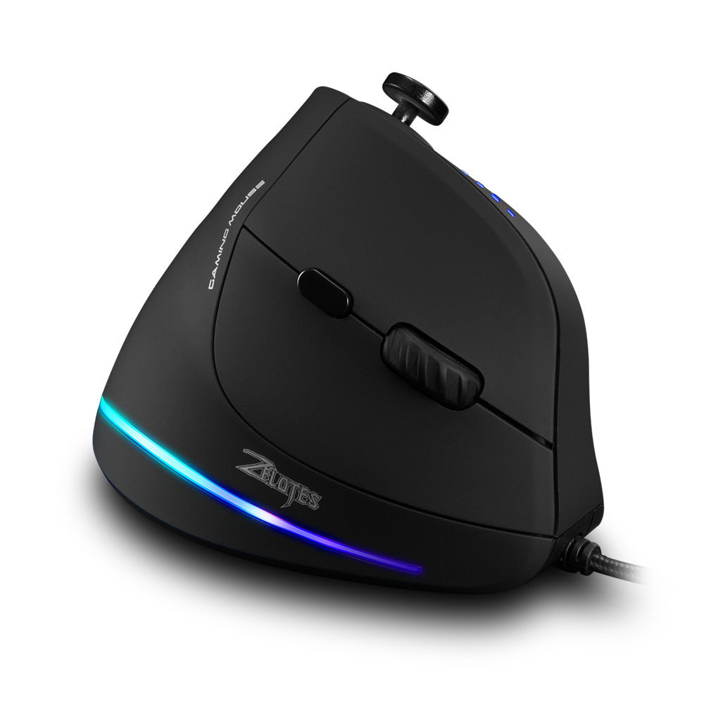Wired Vertical Optical Mouse with 11 Keys and Adjustable DPI