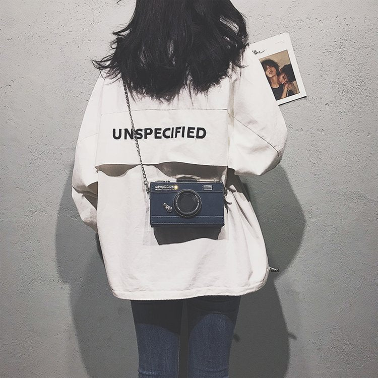 Unique Women’s Camera Shape Shoulder Bag with Chain Clutch 17cm