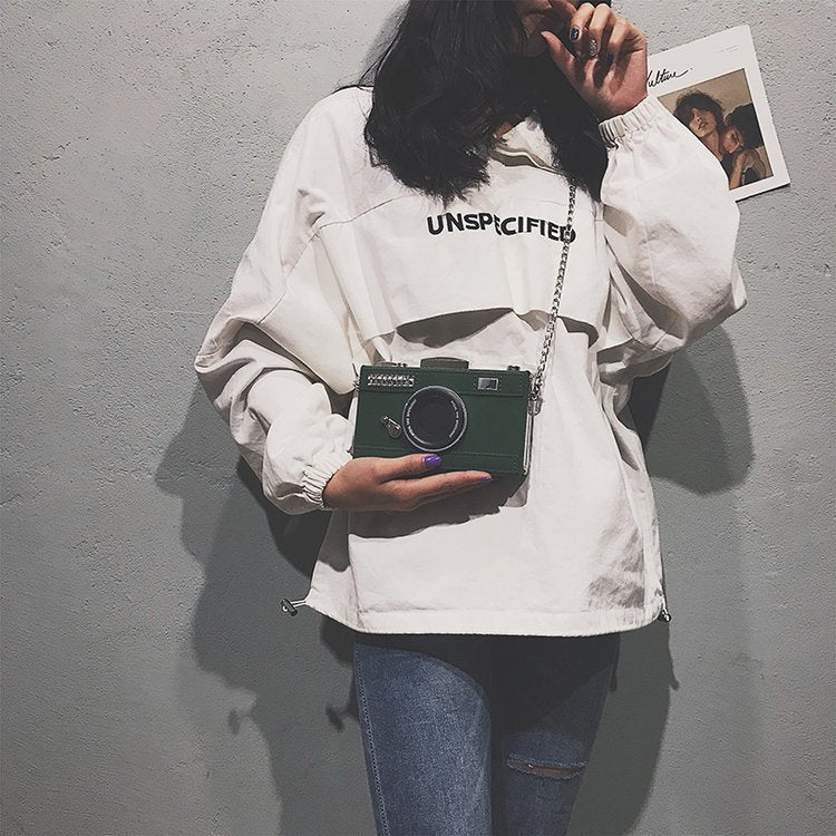 Unique Women’s Camera Shape Shoulder Bag with Chain Clutch 17cm