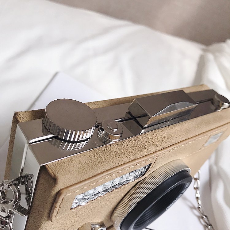 Unique Women’s Camera Shape Shoulder Bag with Chain Clutch 17cm