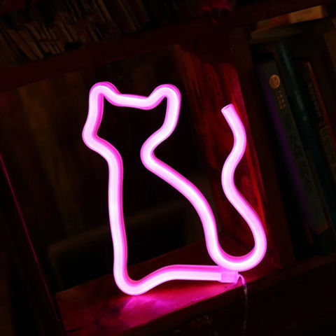 مصباح نيون LED ليلي يعمل بمنفذ USB وبطارية لديكور المنزل 30×18.5 سم