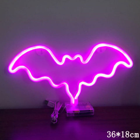 مصباح نيون LED ليلي يعمل بمنفذ USB وبطارية لديكور المنزل 30×18.5 سم